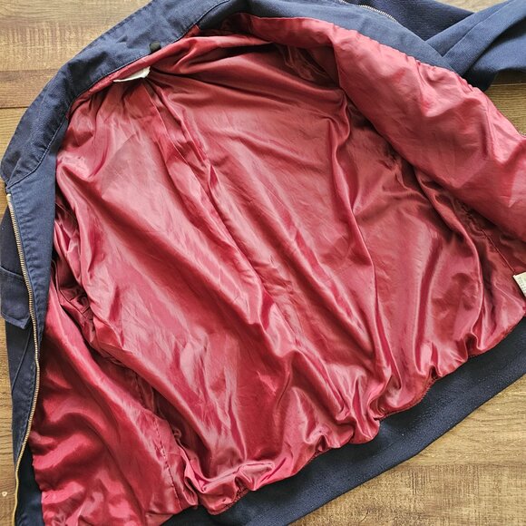 Five Four Lennox Lightweight Zip Up Jacket, L, Navy w/Burgundy Lining - Picture 6 of 8